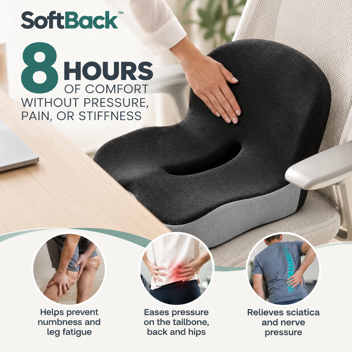 SoftBack™ Ergonomic Seat Cushion